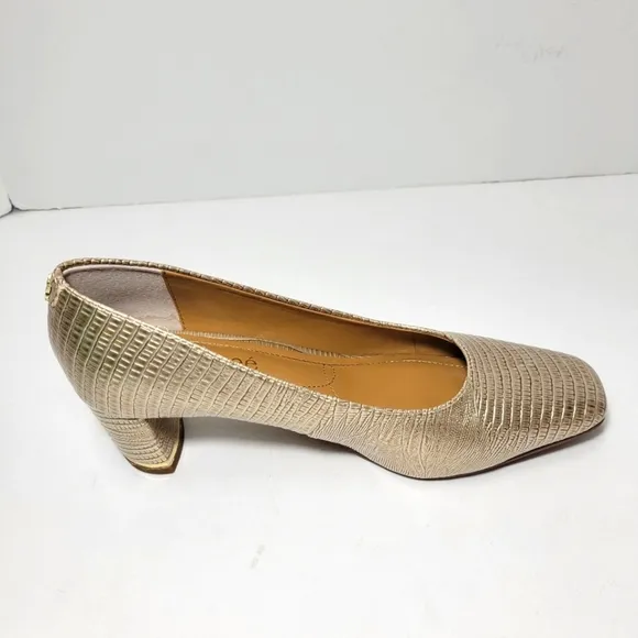 J. Renee Women's Pearl Beige Lizard Print Pump Heel Shoes Size 8.5 M