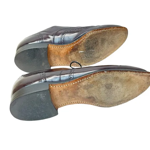 Johnston &amp; Murphy Brown Wingtip Oxford Dress Shoes Size 9.5