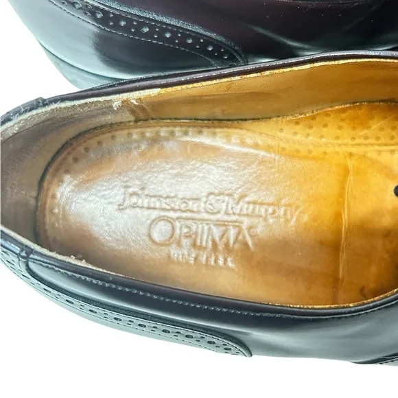 Johnston &amp; Murphy Brown Wingtip Oxford Dress Shoes Size 9.5
