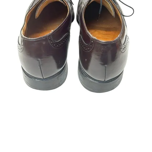 Johnston &amp; Murphy Brown Wingtip Oxford Dress Shoes Size 9.5