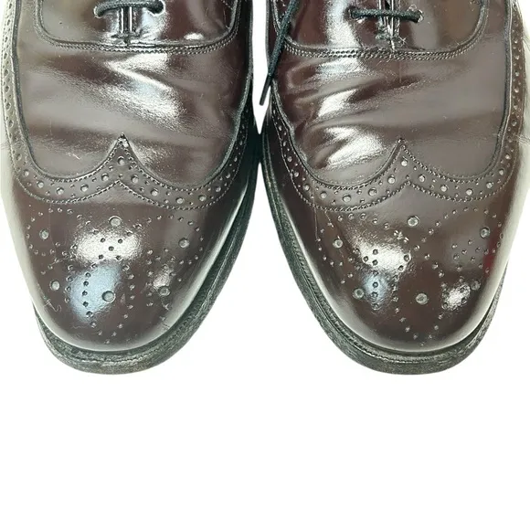 Johnston &amp; Murphy Brown Wingtip Oxford Dress Shoes Size 9.5