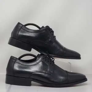 Johnston &amp; Murphy Mens Size 12M Cap Toe Oxford Black Leather Shoes 59 -11567