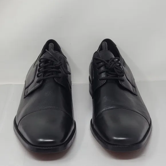 Johnston &amp; Murphy Mens Size 12M Cap Toe Oxford Black Leather Shoes 59 -11567