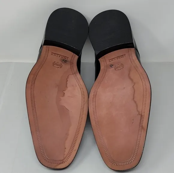 Johnston &amp; Murphy Mens Size 12M Cap Toe Oxford Black Leather Shoes 59 -11567