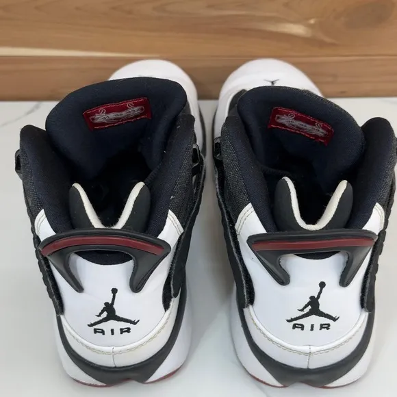 Jordan 6 Rings Basketball Shoes Sneakers White Black Red Youth Size 7Y/ 8.5 W