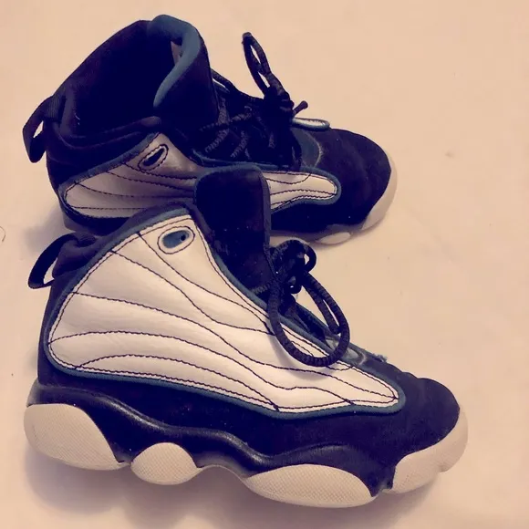 Jordan pro strong white and black shoes