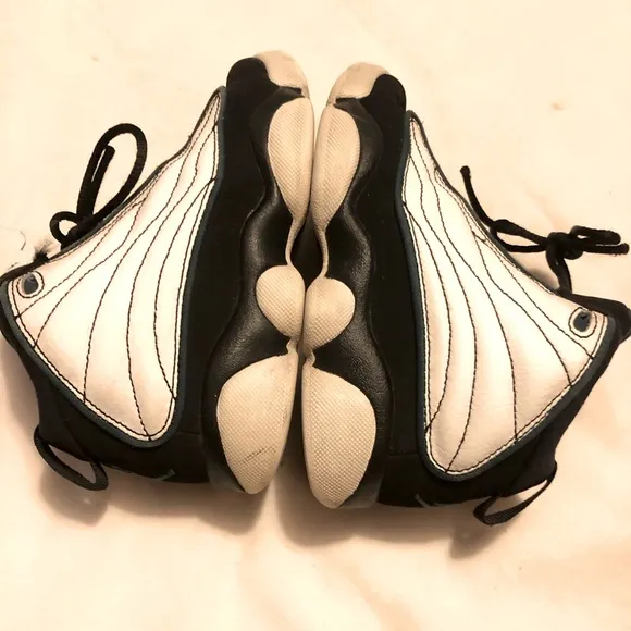 Jordan pro strong white and black shoes