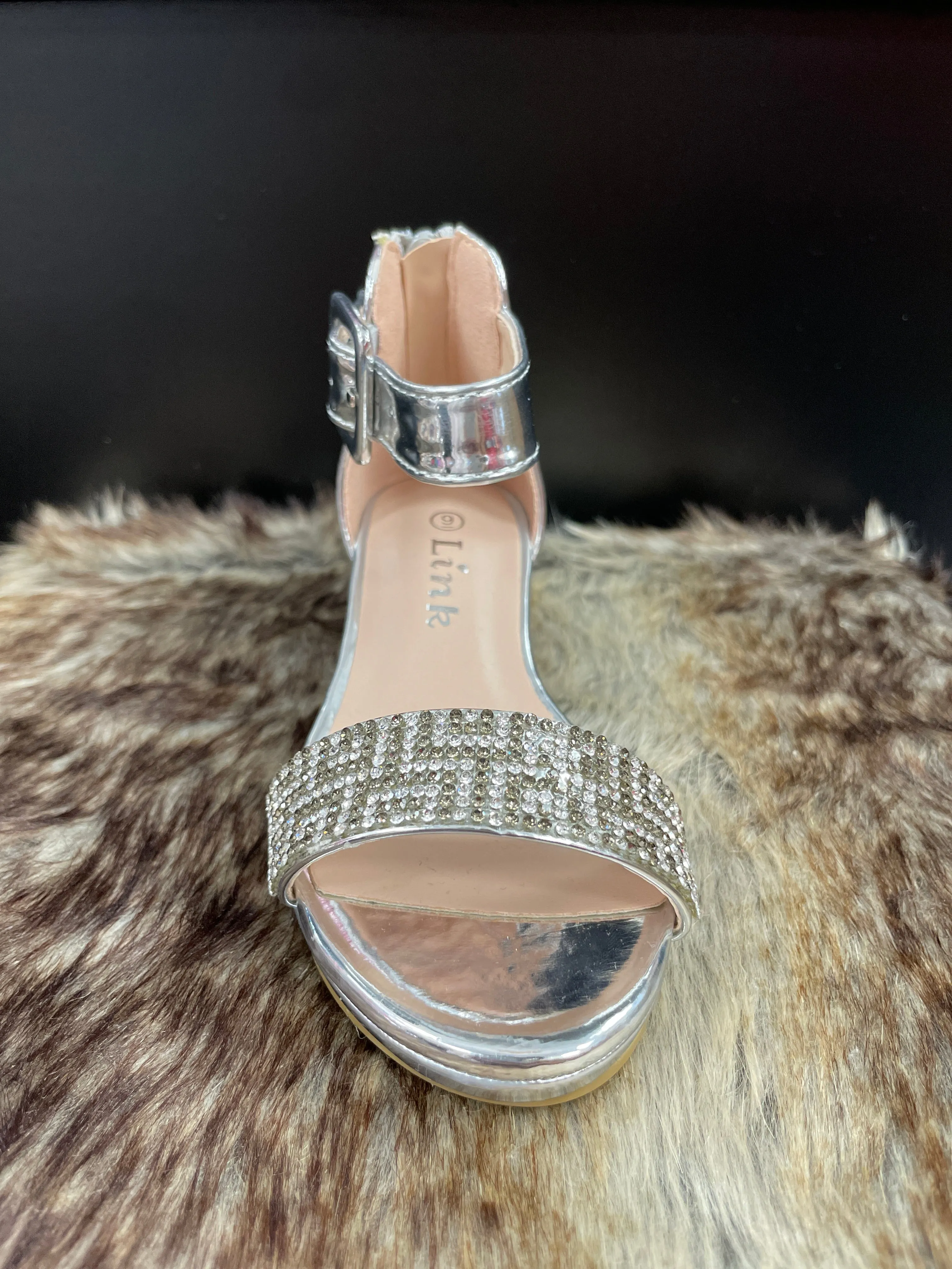 Kataleena Silver Girls Shoes