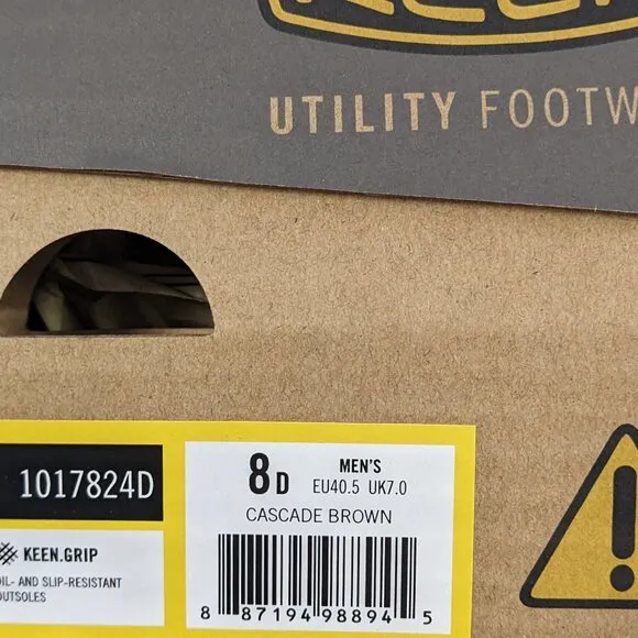 Keen Utility La Conner Safety Toe Work Shoes, Brown, Mens 8 M