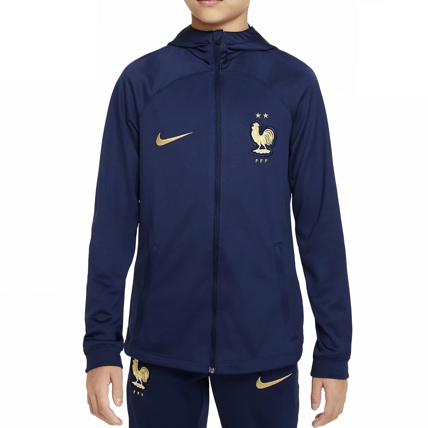 Kids - France hooded training presentation tracksuit 2022/23 - Nike