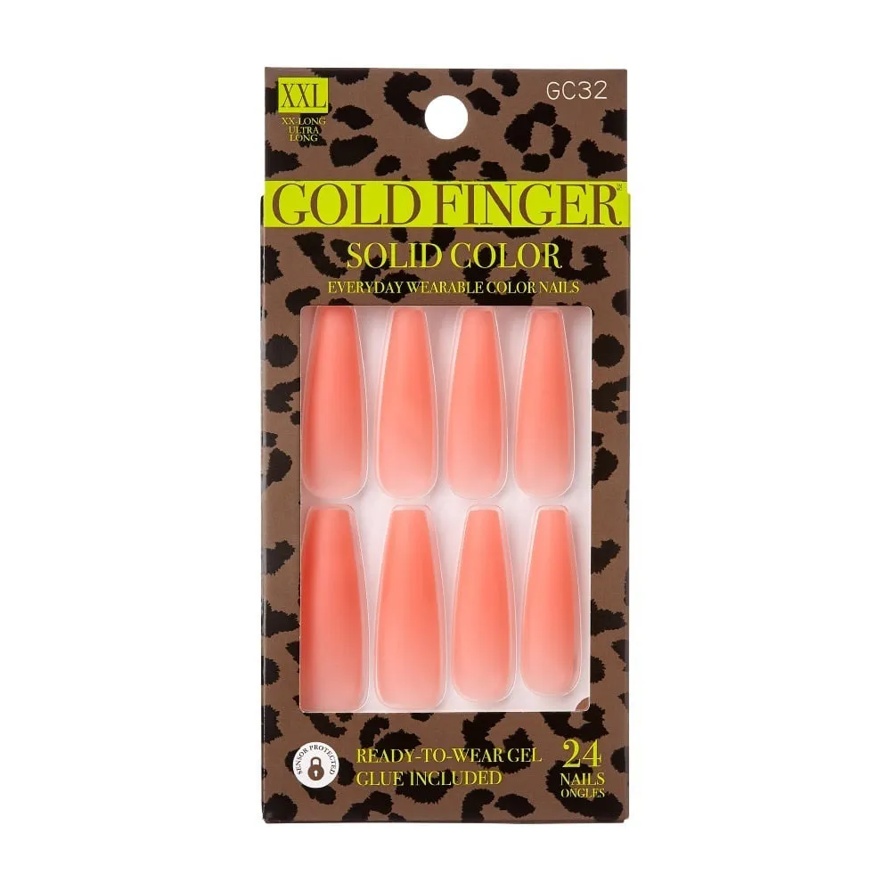 KISS Gel Gold Finger Solid Color Nails