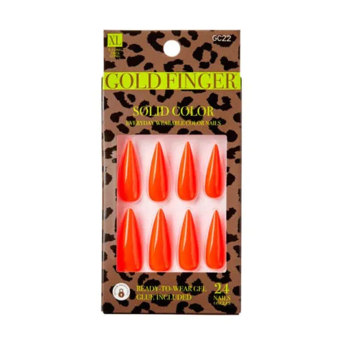 KISS Gel Gold Finger Solid Color Nails