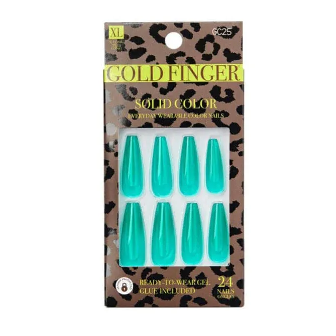 KISS Gel Gold Finger Solid Color Nails