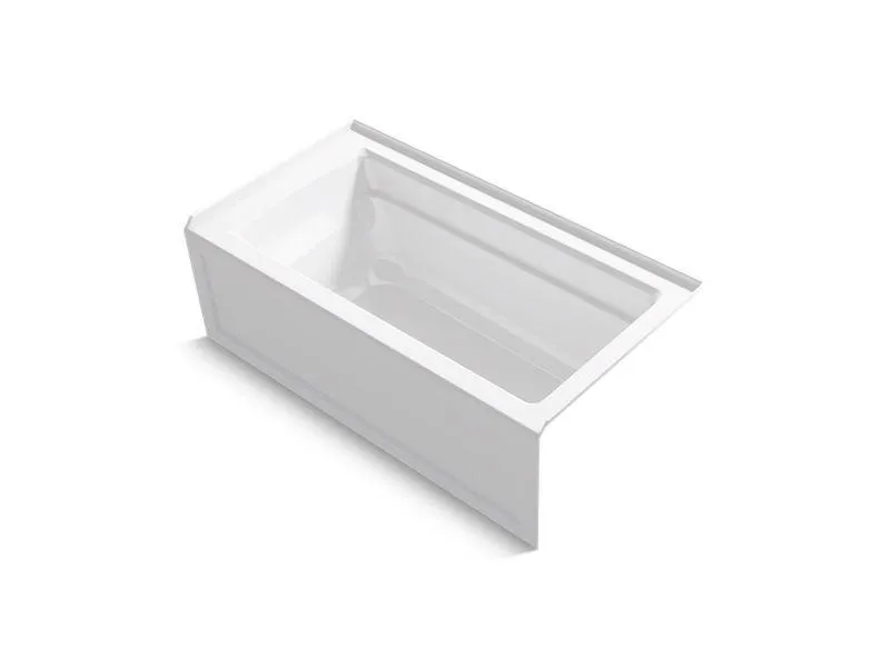 KOHLER K-1123-ZV Archer 60" x 32" alcove bath with integral apron, right drain in White