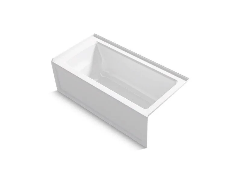 KOHLER K-1946-ZW Archer 60" x 30" alcove bath with integral apron and right drain in White