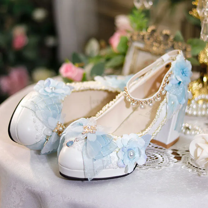 Lace Bow Flower  Shoes