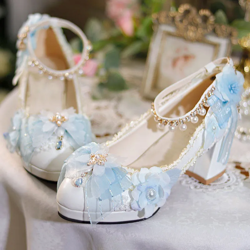 Lace Bow Flower  Shoes