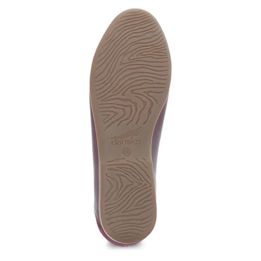 Lace - Wine Glazed Leather Flat - 2040-880600