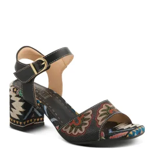 L'Artiste by Spring Step Women's Sassy Class Heeled Sandal - Black Multi