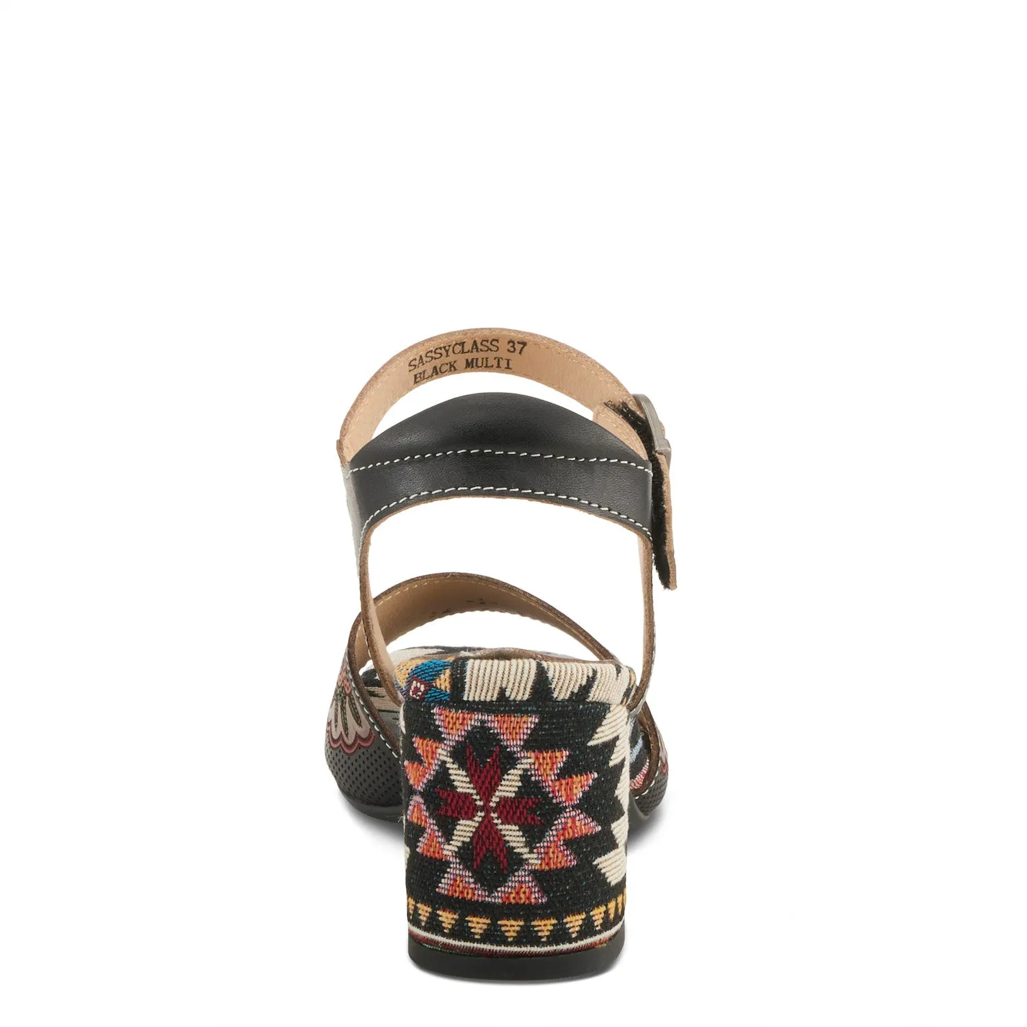L'Artiste by Spring Step Women's Sassy Class Heeled Sandal - Black Multi