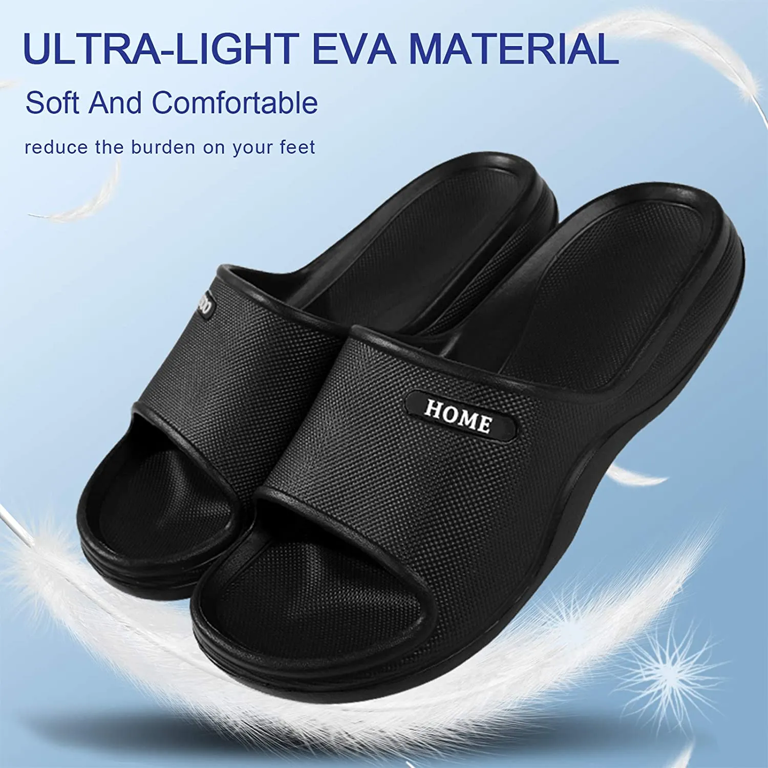 Litfun Soft Sandals Slides for Women Men Lightweight Beach Pool Shower Shoes Bathroom Slippers