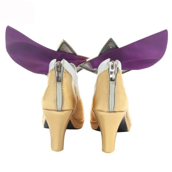 LOL Star Guardian Ahri Golden White Cosplay Shoes