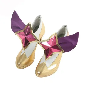 LOL Star Guardian Ahri Golden White Cosplay Shoes