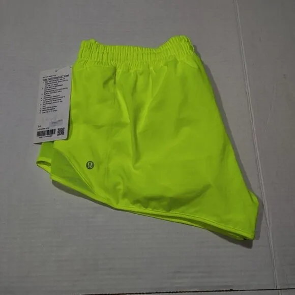 Lululemon Hotty Hot Short II Highlight Yellow Lined sz 14 NEW