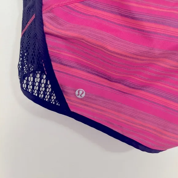 Lululemon Run: Sun Sprinter Short Elevation Stripe Pow Pink/Deep Indigo 10