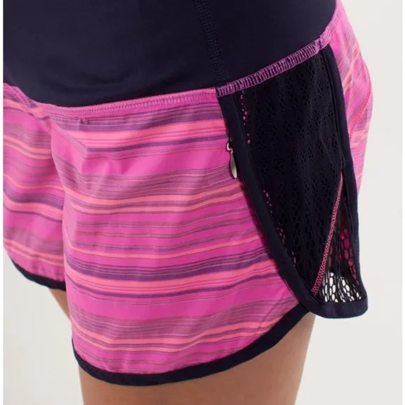Lululemon Run: Sun Sprinter Short Elevation Stripe Pow Pink/Deep Indigo 10