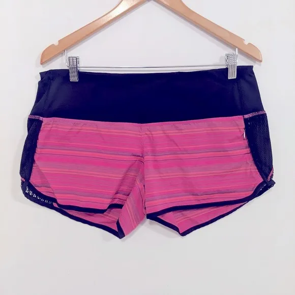 Lululemon Run: Sun Sprinter Short Elevation Stripe Pow Pink/Deep Indigo 10