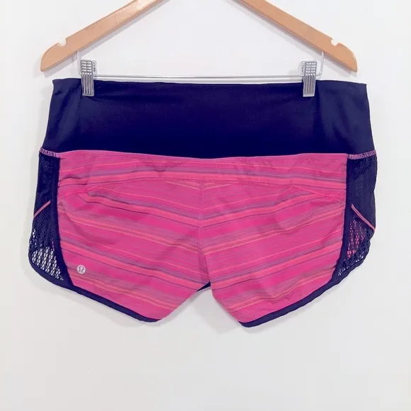 Lululemon Run: Sun Sprinter Short Elevation Stripe Pow Pink/Deep Indigo 10