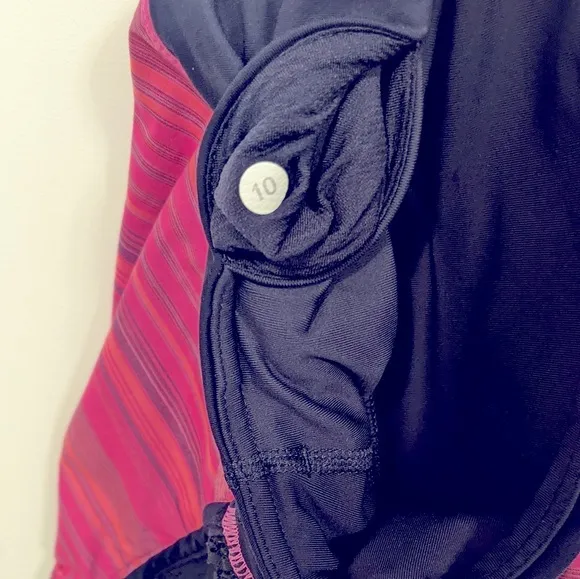 Lululemon Run: Sun Sprinter Short Elevation Stripe Pow Pink/Deep Indigo 10