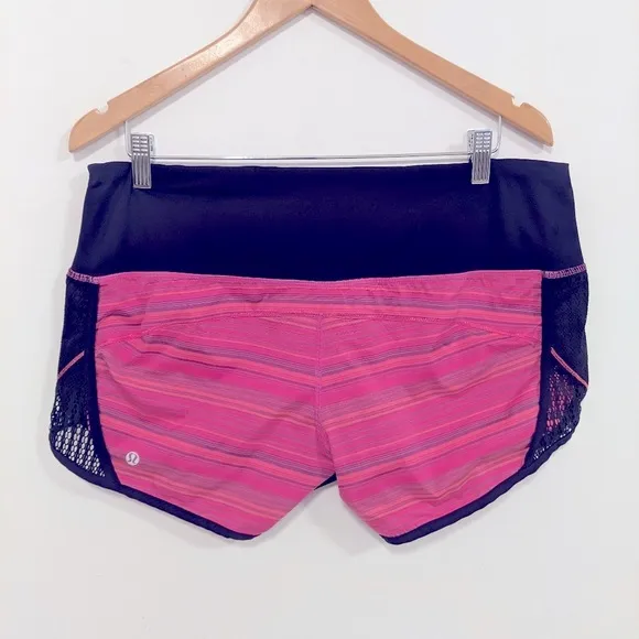 Lululemon Run: Sun Sprinter Short Elevation Stripe Pow Pink/Deep Indigo 10