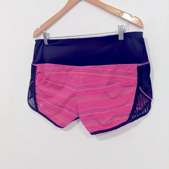 Lululemon Run: Sun Sprinter Short Elevation Stripe Pow Pink/Deep Indigo 10