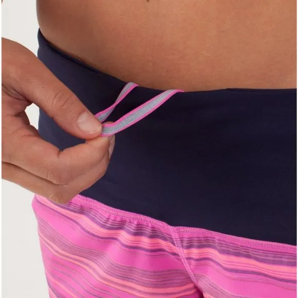 Lululemon Run: Sun Sprinter Short Elevation Stripe Pow Pink/Deep Indigo 10