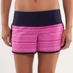 Lululemon Run: Sun Sprinter Short Elevation Stripe Pow Pink/Deep Indigo 10
