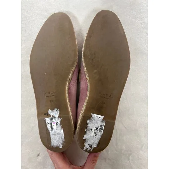 M. Gemi Mauve Pink Espadrille Slip On Shoes Made in Italy Suede 39 / US 8.5