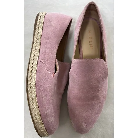 M. Gemi Mauve Pink Espadrille Slip On Shoes Made in Italy Suede 39 / US 8.5