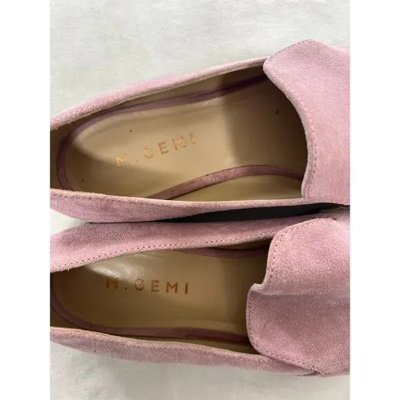 M. Gemi Mauve Pink Espadrille Slip On Shoes Made in Italy Suede 39 / US 8.5
