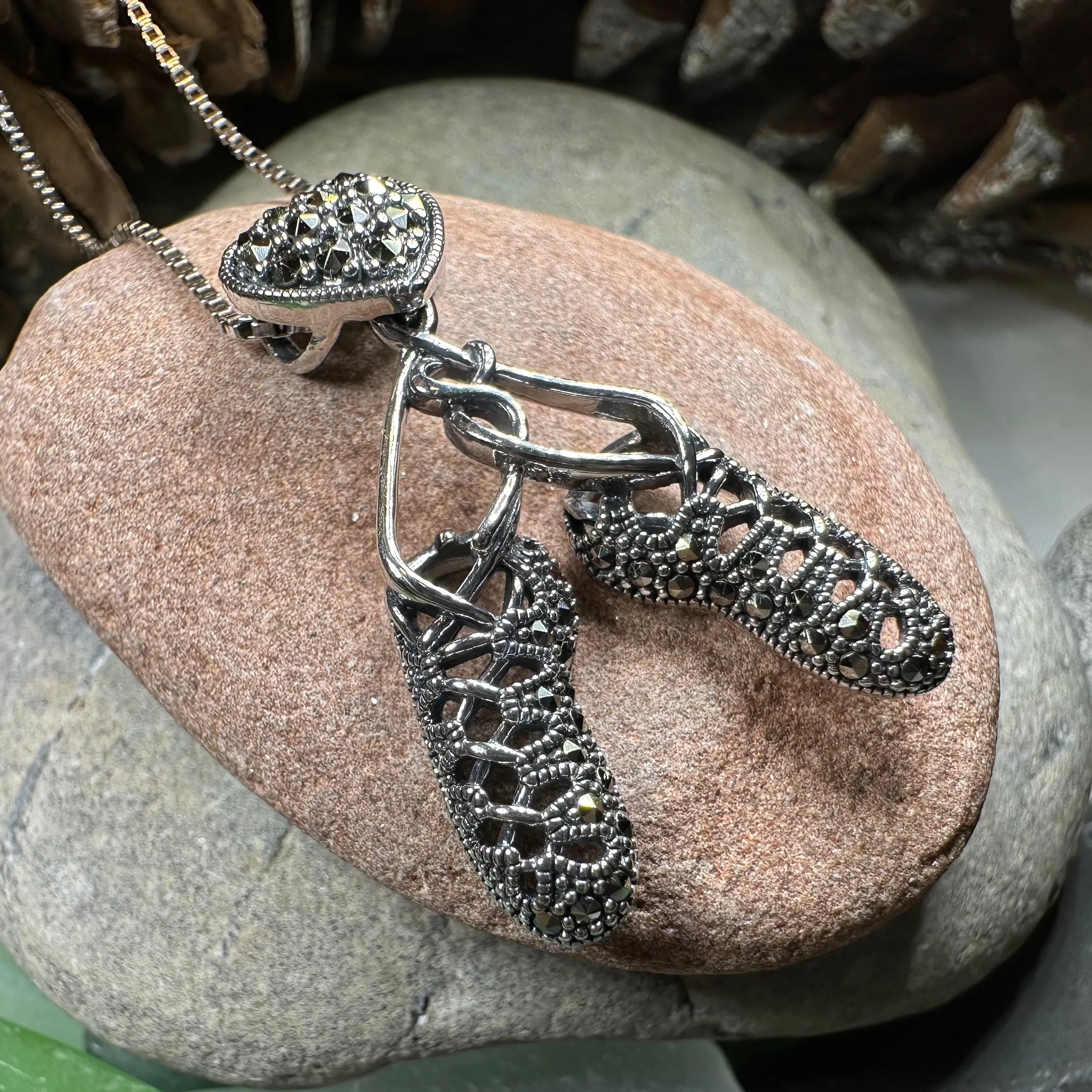 Marcasite Ghillies Irish Dance Necklace