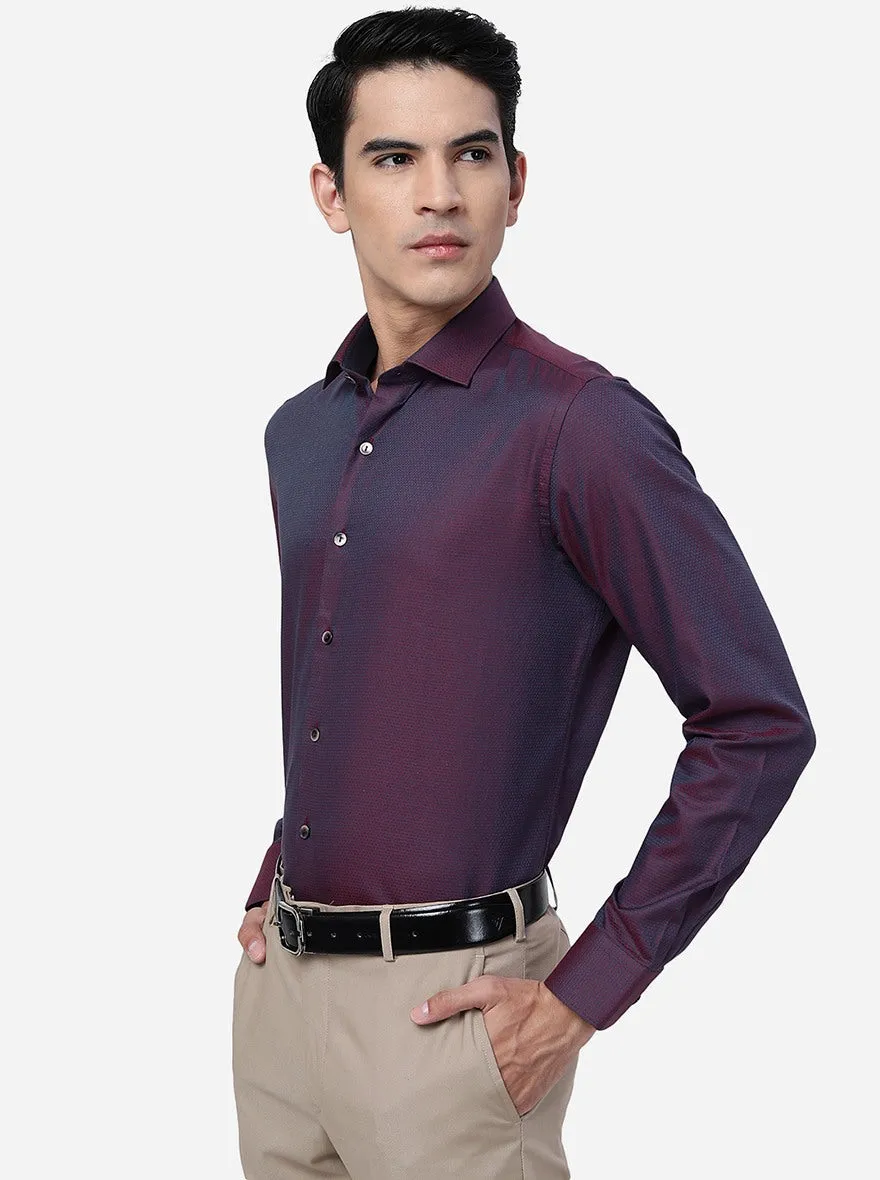 Maroon Solid Slim Fit Party Wear Shirt | Wyre