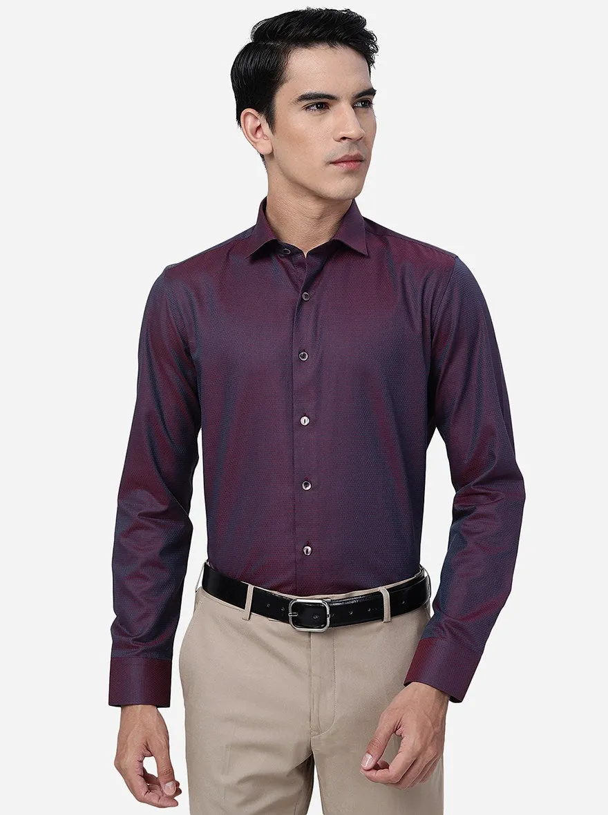 Maroon Solid Slim Fit Party Wear Shirt | Wyre