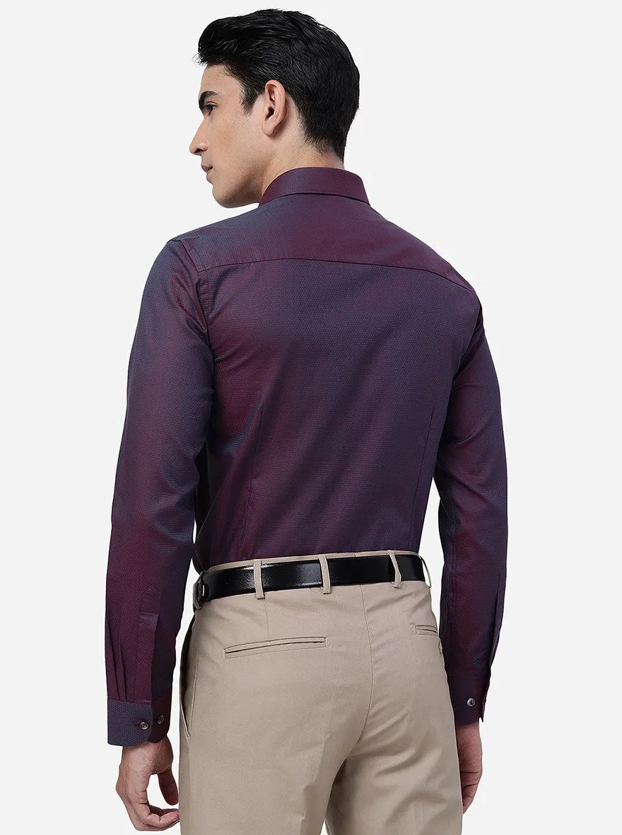 Maroon Solid Slim Fit Party Wear Shirt | Wyre