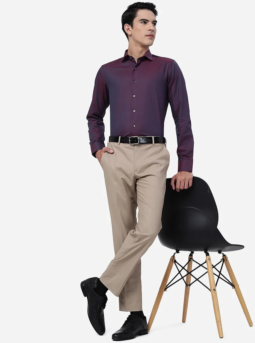 Maroon Solid Slim Fit Party Wear Shirt | Wyre