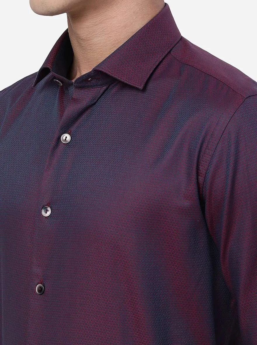 Maroon Solid Slim Fit Party Wear Shirt | Wyre