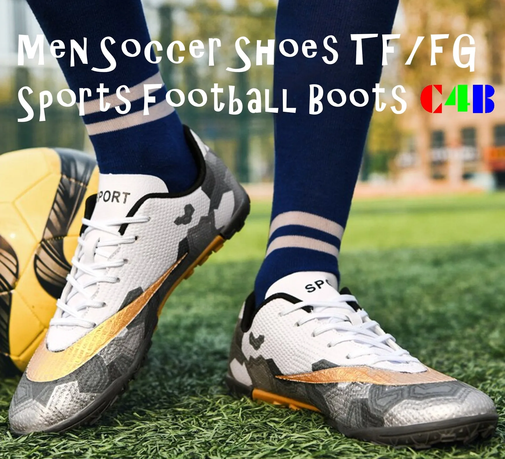 Men Cleats Soccer Shoes Turf Sports Football Boots