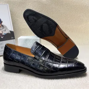 Men Pointed Loafers Slip-on Leather Shoes