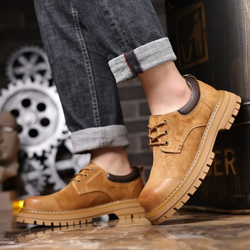 Men PU Leather Casual Shoes Lace-up Oxfords