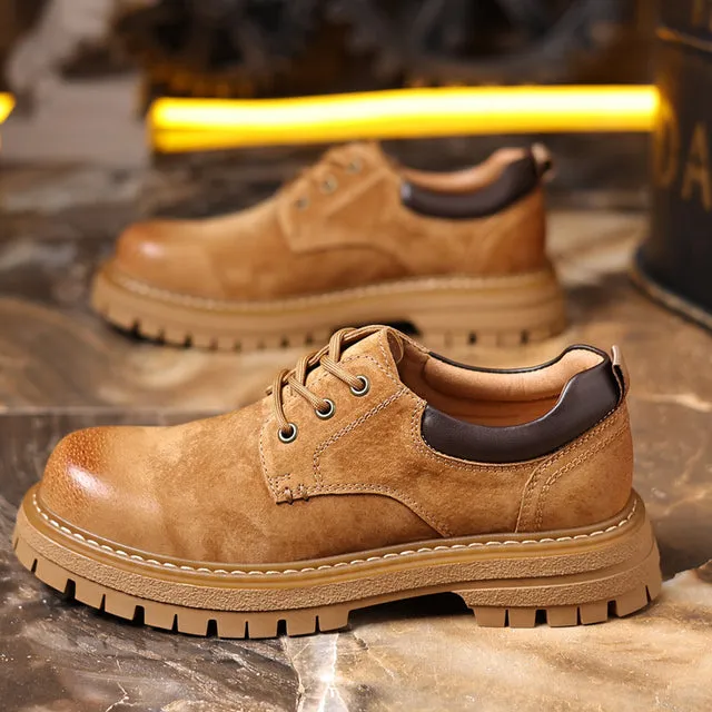 Men PU Leather Casual Shoes Lace-up Oxfords